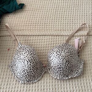 Victoria's Secret Leopard Print Bra - Black and Cream